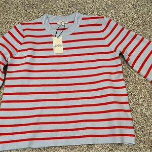Avara Women's Red and Blue Striped Cassie Sweater